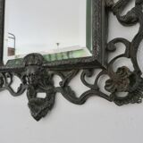 French cast iron mirror "Bacchus" god of wine, 1920s - 1930s
