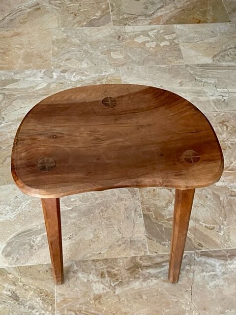 Vintage wooden tripod stool 1950