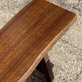 Paire de bancs orme pour table de ferme brutaliste rustique 1950