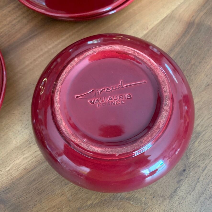 Vallauris art deco breakfast "volutes" 16 pieces - louis giraud 1897- 1985