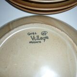 Paire d'assiettes à fondue-raclette grès CNP Village