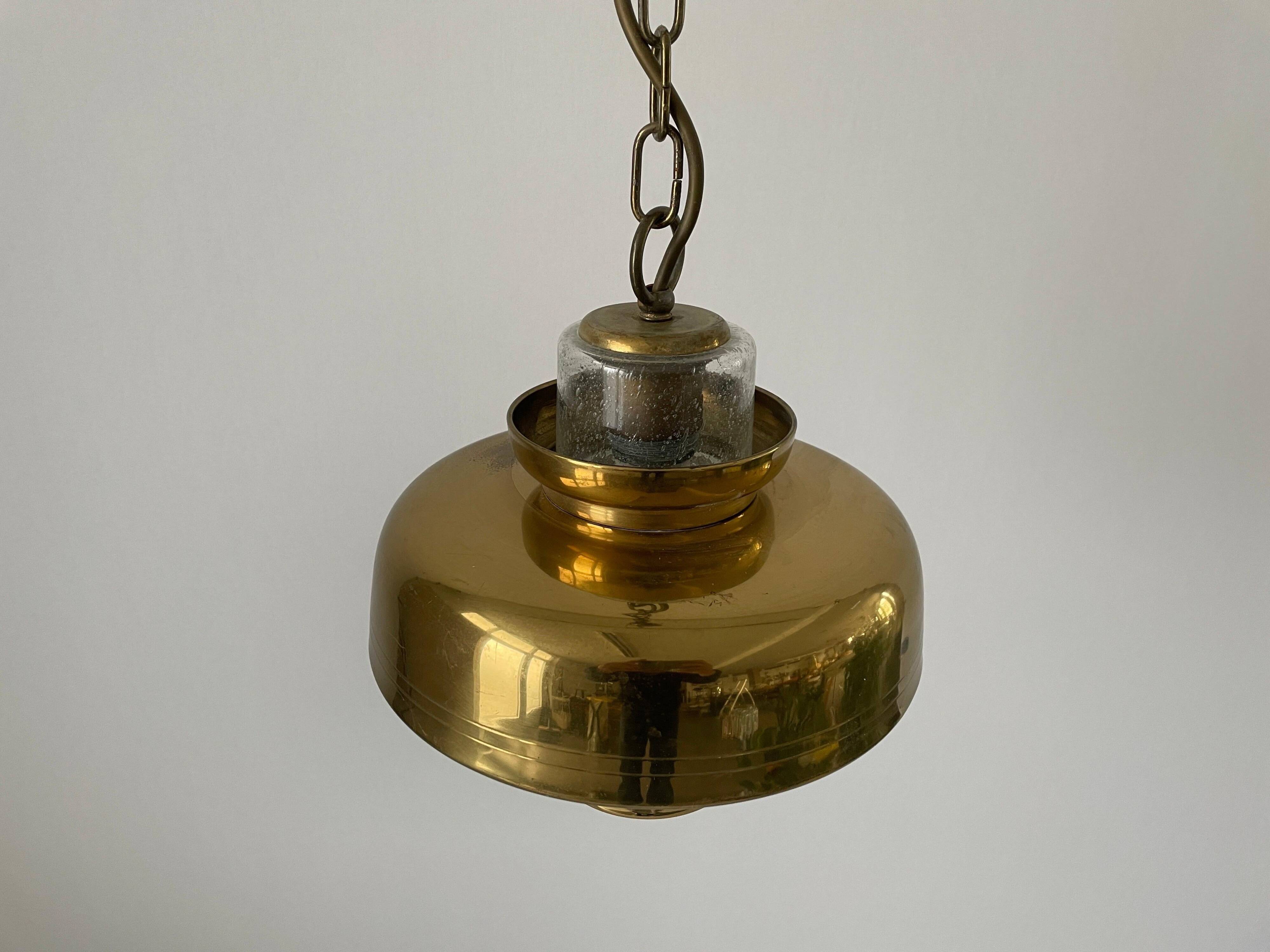 Brass and bubble glass ceiling light, 1960s, Germany