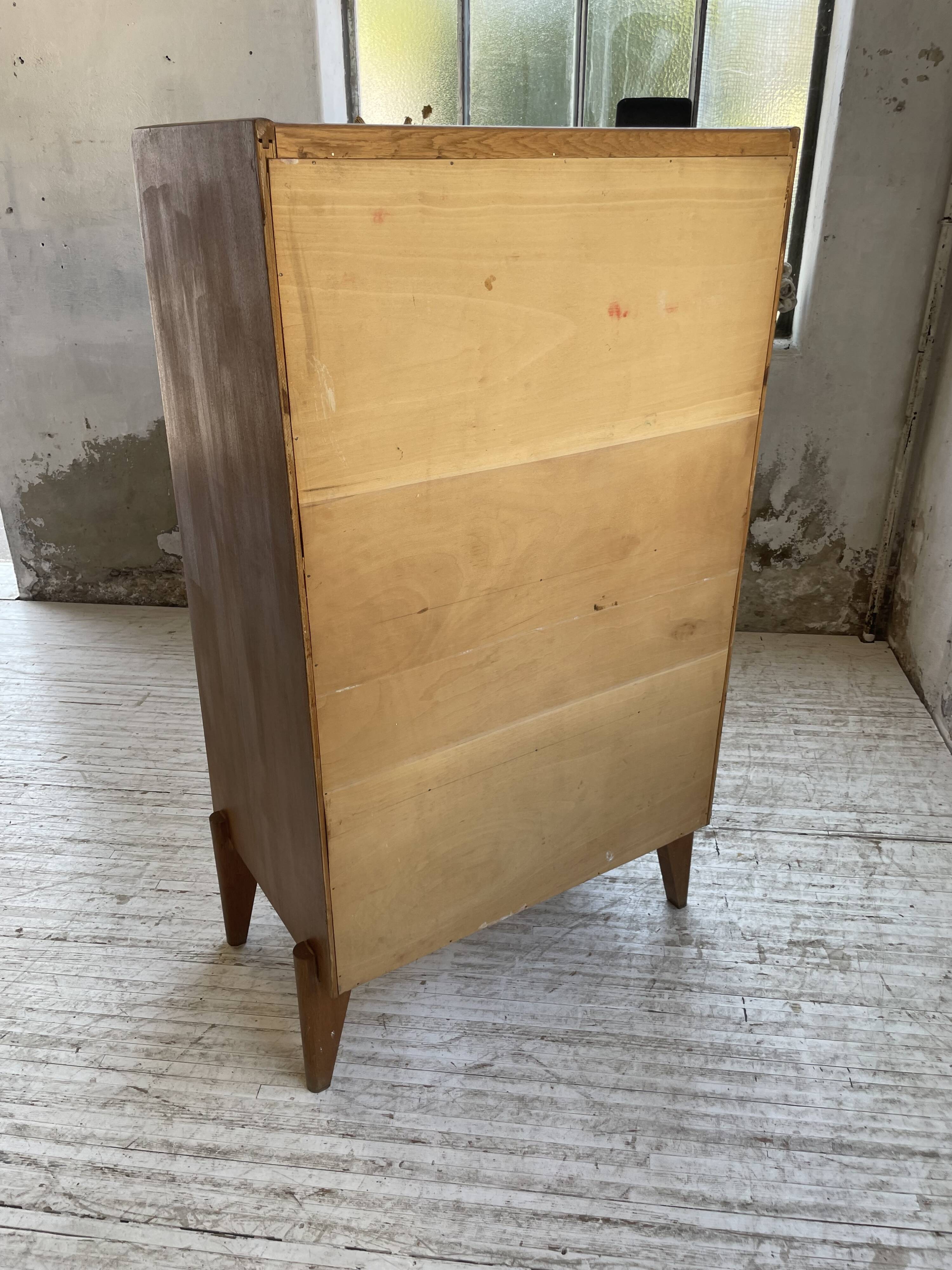 Meuble de rangement secrétaire chêne années 60