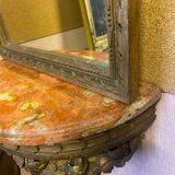 Console and trumeau, Louis XVI style in gilded wood