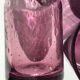6 Straight bubbled glasses purple mouth blown glass