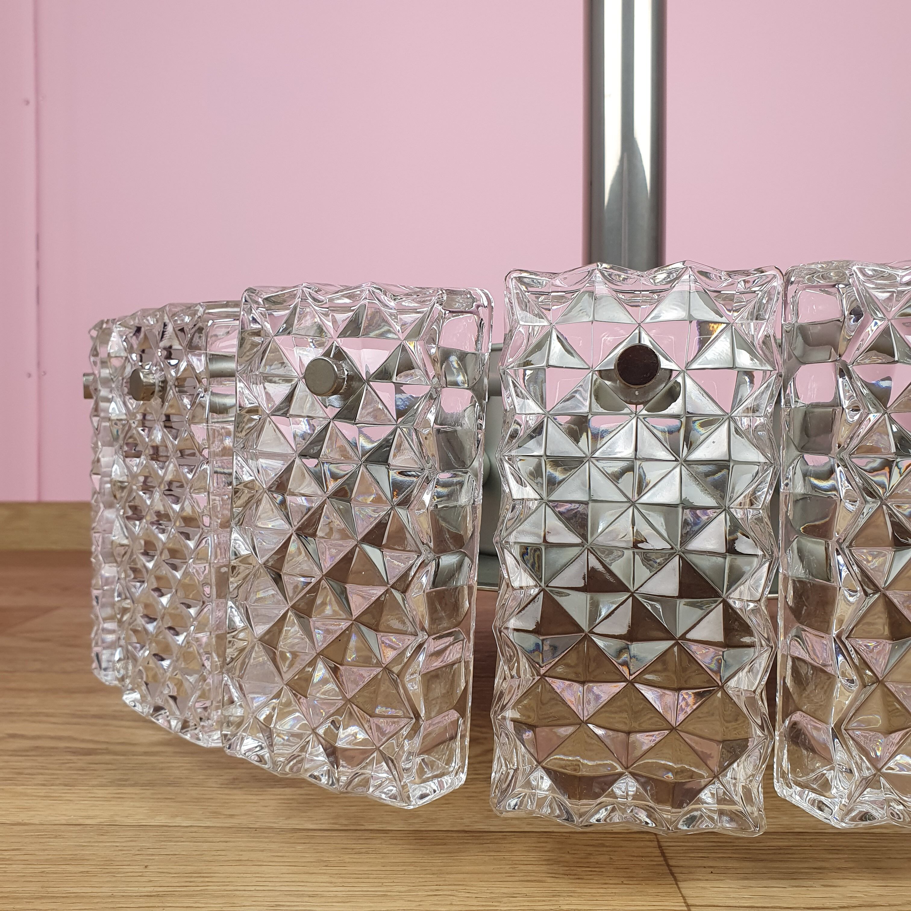 Lustre en verre de cristal, Allemagne, années 1960
