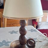Brutalist style wooden lamp