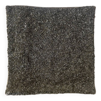 Jeweled cushion cover, suede back
