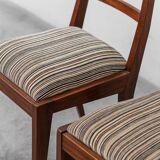 Pair of mahogany chairs with corduroy velvet, 1950s vintage modernism
