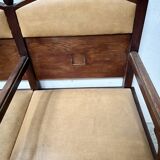 Art Deco two-seater bench in solid mahogany, 20th century.