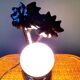 Ceramic and opaline palm tree lamp 1980