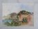 Gilbert Pastor : Sommet enneigé derrière une colline, aquarelle originale signée