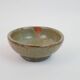 Small bowl in water green glazed ceramic with coral pink pattern