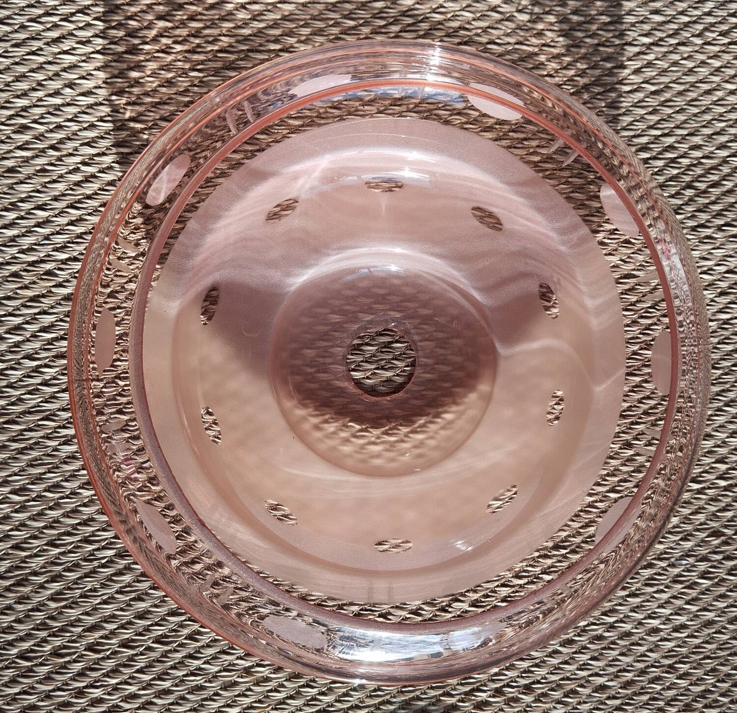 Art Deco pink glass lampshade