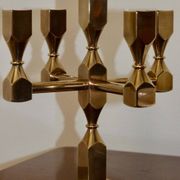 Five-arm Swedish brass candelabra by Gusum circa 1990