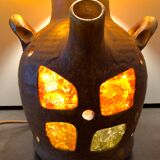 Accolay ceramic lamp with original lampshade, 1960s