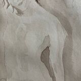 Signed watercolour monochrome painting "Hammam" of a female portrait.