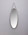 Vintage 1970s oval wall mirror in wood, italian design