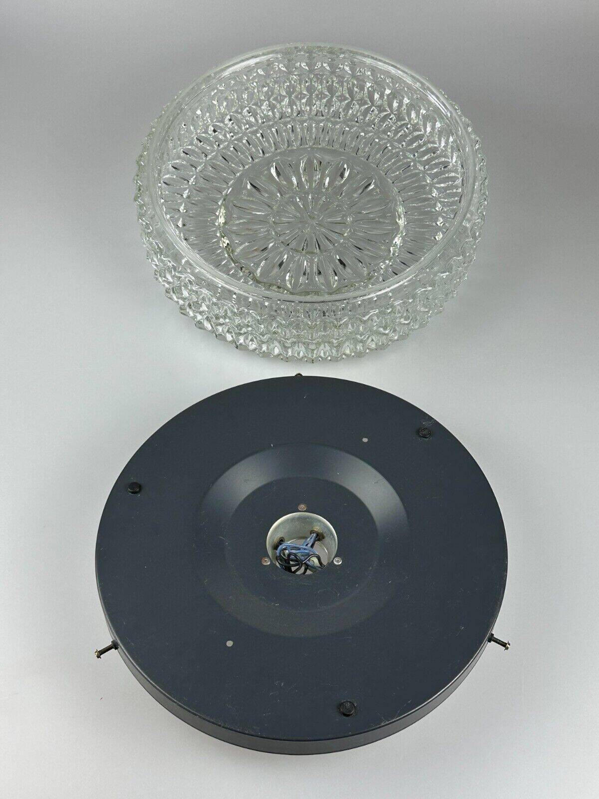 60s 70s ceiling lamp Hustadt Leuchten Germany Plafoniere glass & metal