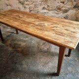 Antique French country dining table – Oak base and pine top, circa 1900