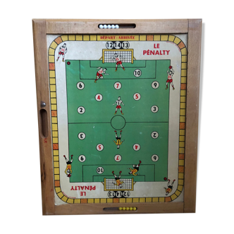 Ancien jeu bois le penalty double face damier dames échecs jouet vintage