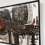 Vintage Danish artwork oil on canvas Finn Lorentzen 1970s