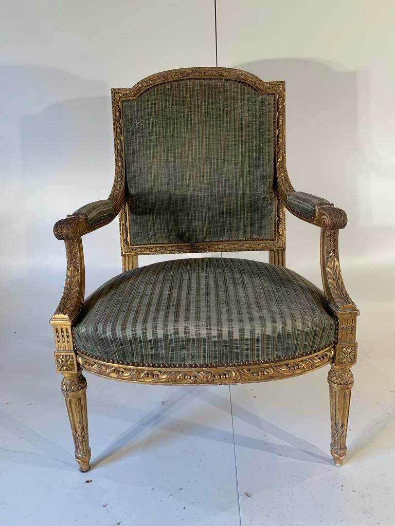 Salon complet: 1 canapé et 3 fauteuils 19ème