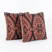 Set of 2 vintage kilim cushion covers 41x41 cm