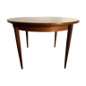 Scandinavian round teak dining table from the 60s extendable