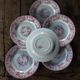 Gien ceramic flat plates. Collection "Bouquets de roses"