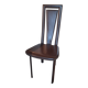 Set of 6 wooden chairs covered in leather.
