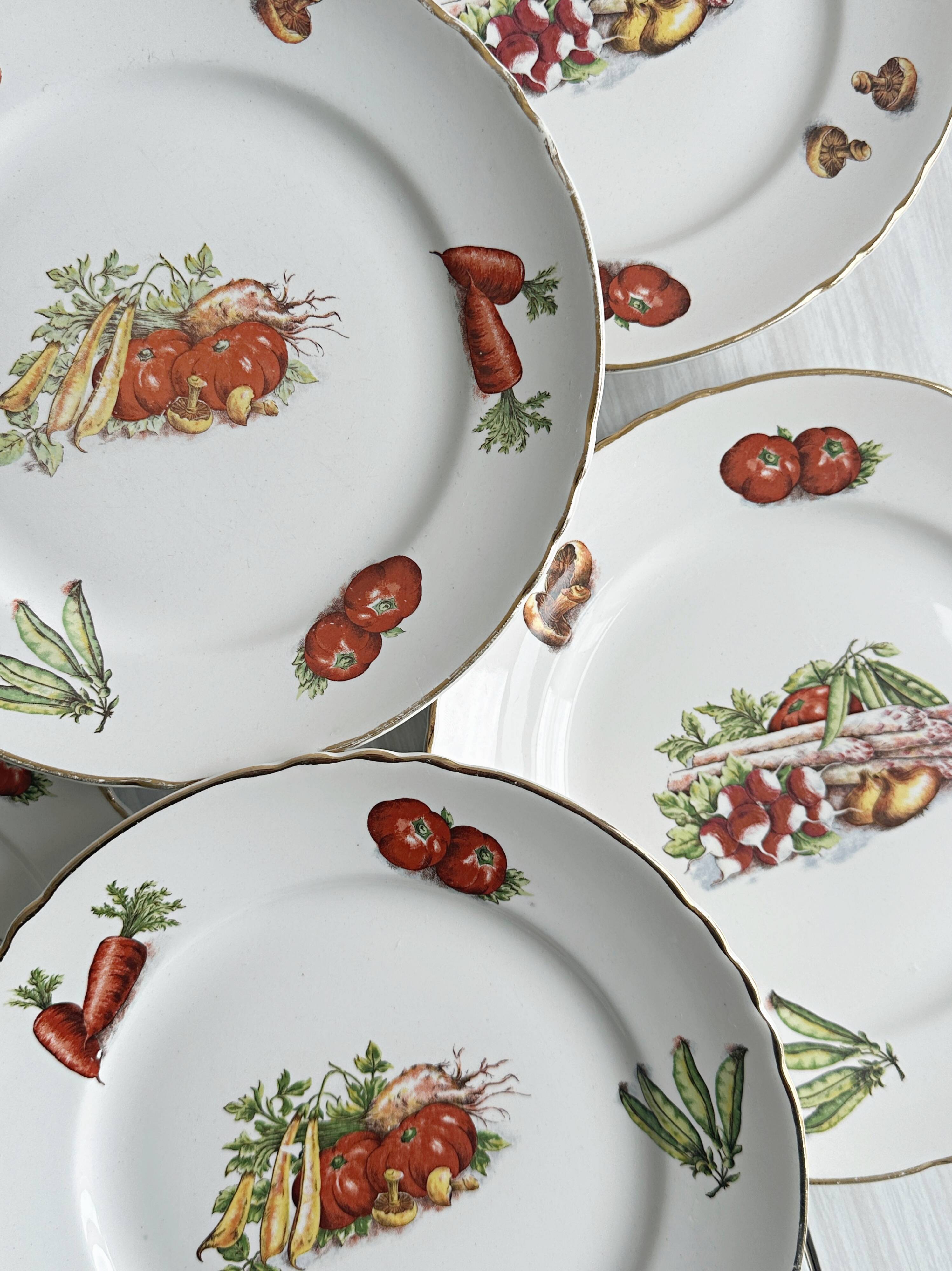 Set of 6 antique French plates