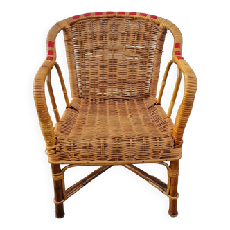 Fauteuil rotin de 1960