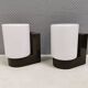 A set of vintage Wall Lamps in ABS Plastic and White Glass, Finland 1980s