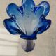 Tall Blue Murano Style Art Glass Vase, Mid-Century Modern Design, 1960