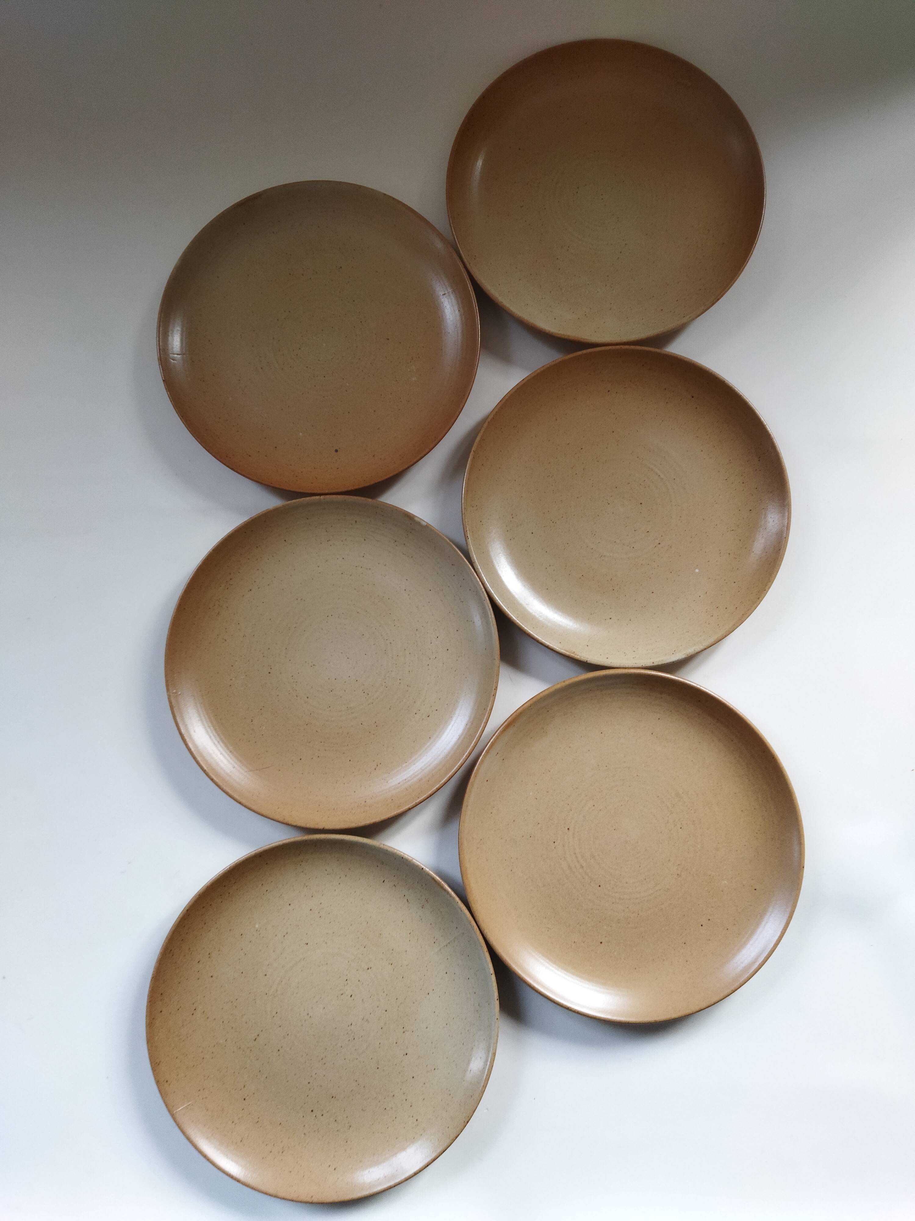 6 Grès Village CNP dessert plates