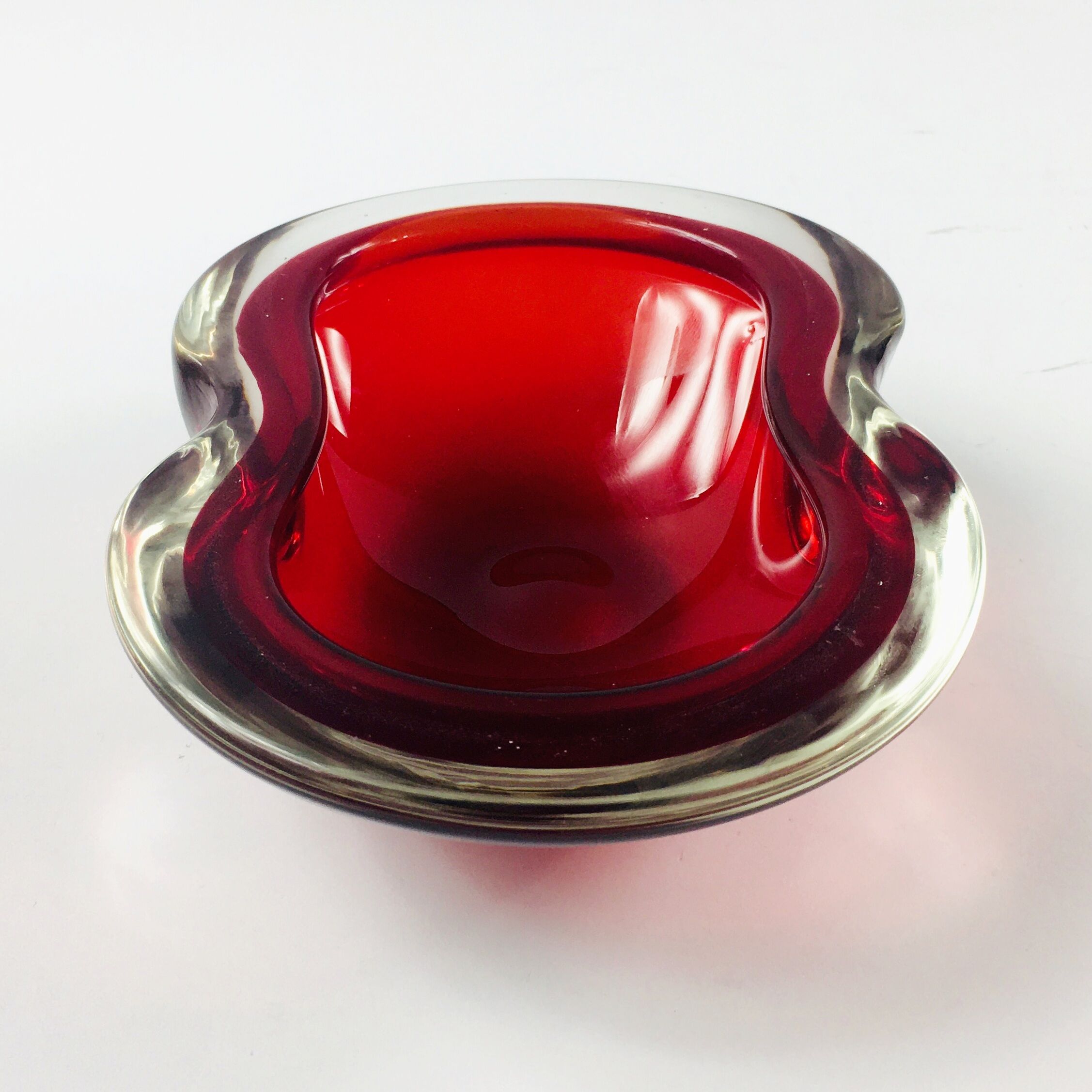 Large Murano Sommerso Glass Bowl or Catch-All / Vide Poche, Italy, 1960s