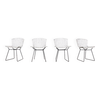 Set of 4 steel Harry Bertoia model 420 chairs