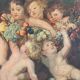 Oskar Krenzer, Putti avec guirlande d’après Rubens, huile sur toile