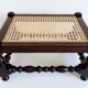 Antique Belle Epoque Oak Wood and Cane Footstool/ Occasional Table, late 19th-C
