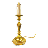 Grand pied de lampe en bronze doré de style Transition Louis XV Louis XVI