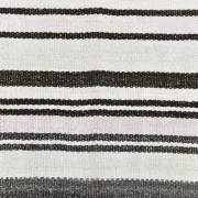Mid Century Modern Off White & Black Kilim Rug, Bohemian Home Decor Carpet