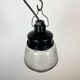 Industrial Bakelite Pendant Light with Frosted Glass, 1970s