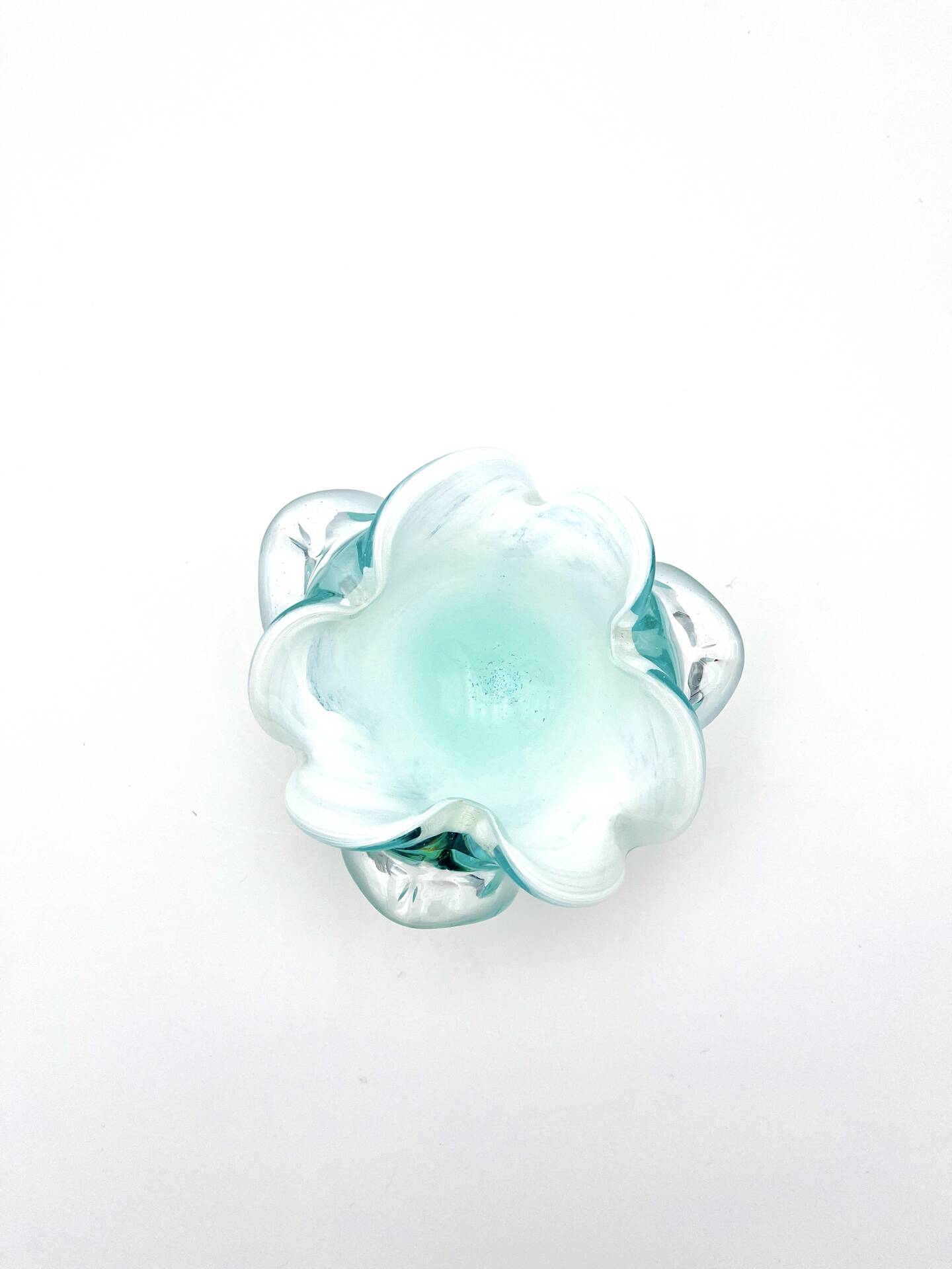 Coupe Studio Glass signed Lubomir Hora Blown Glass Polychrome 80s