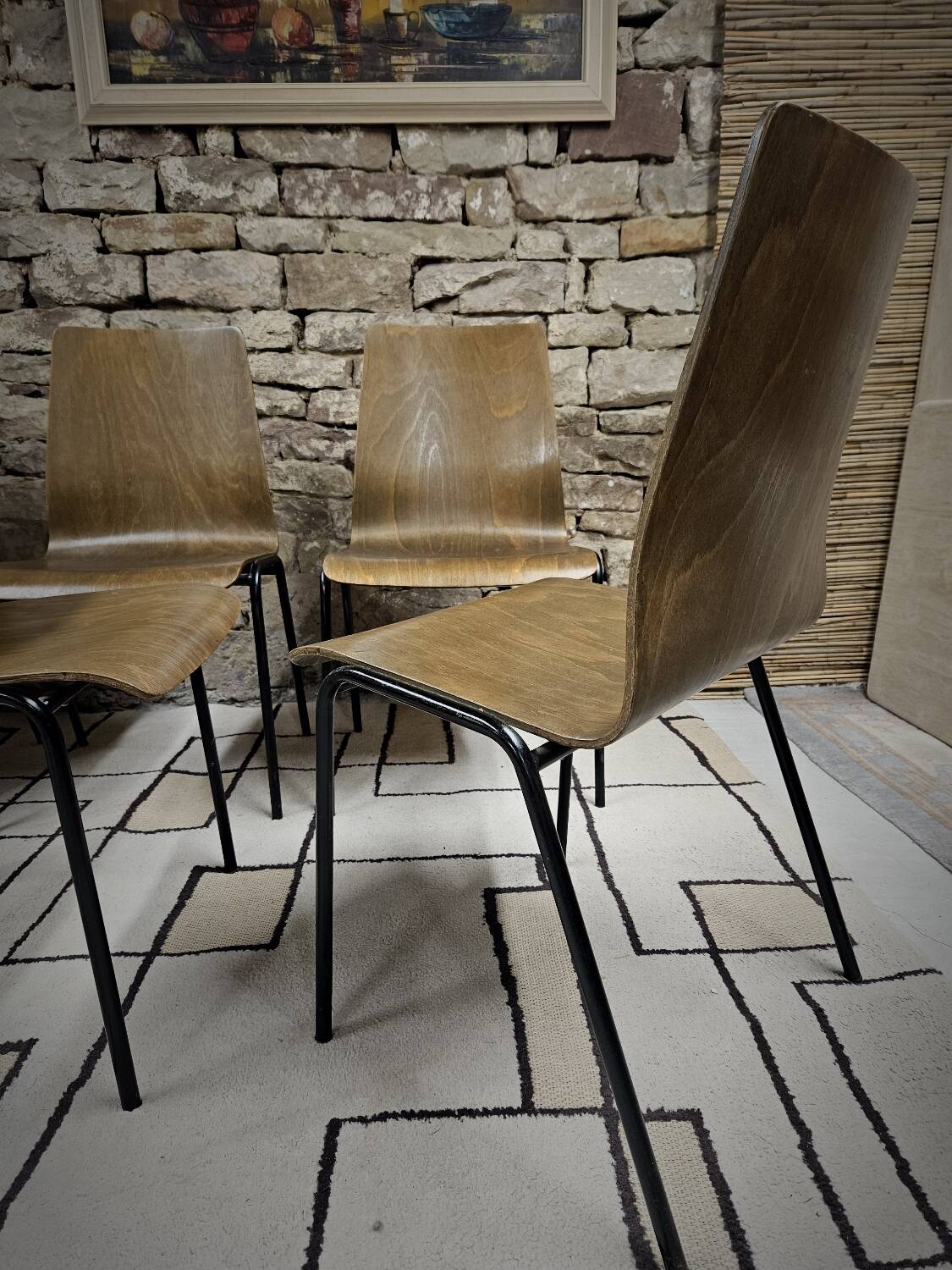 6 chaises Hiller empilable 1970