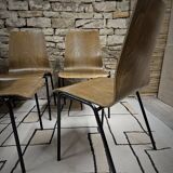 Lot of 6 Hiller stackable chairs 1970