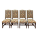 Suite de 4 Louis XIII os de mouton tissu fleurs