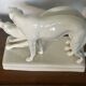 Pair of Borzoi - White Greyhounds - Art Deco ceramic
