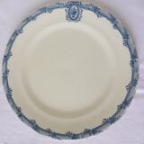 Vintage round serving dish from the Salins porcelain factory