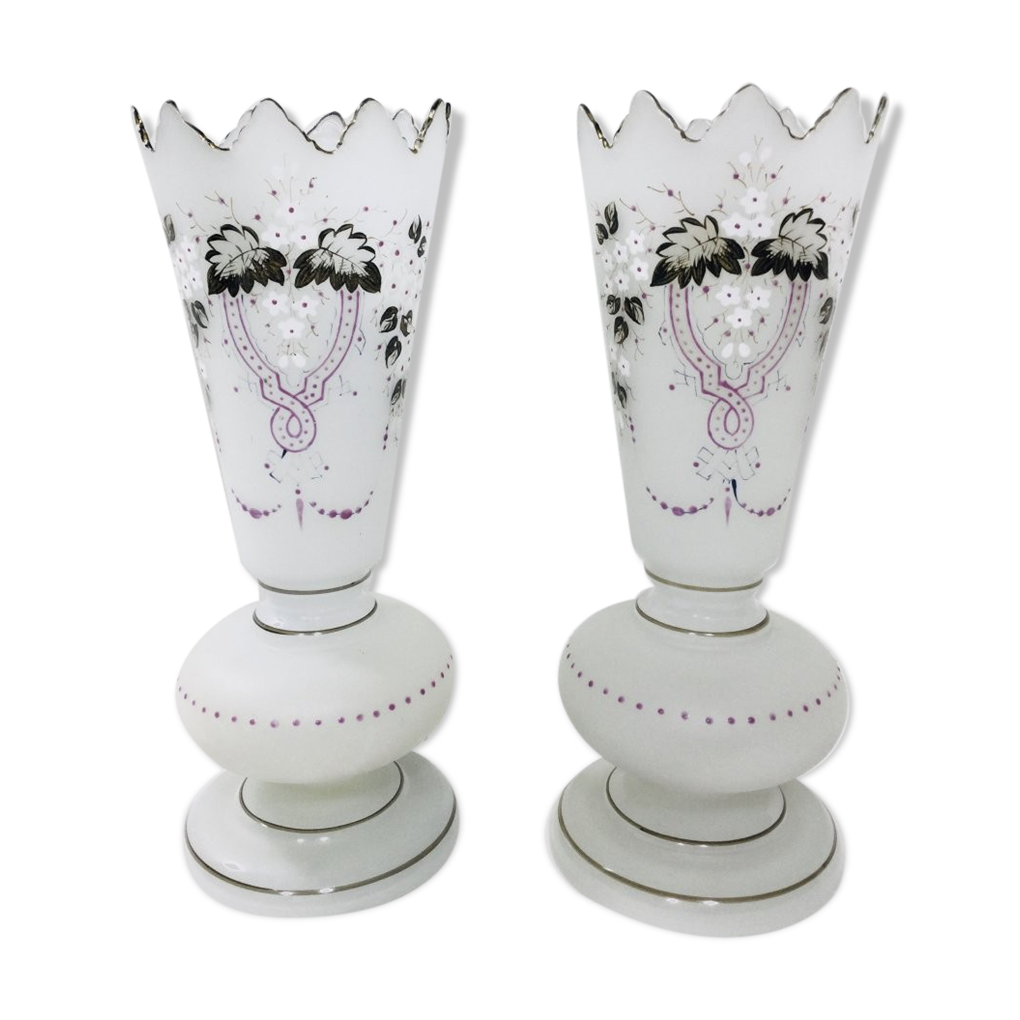 Pair of Vases In Opaline Napoleon III
